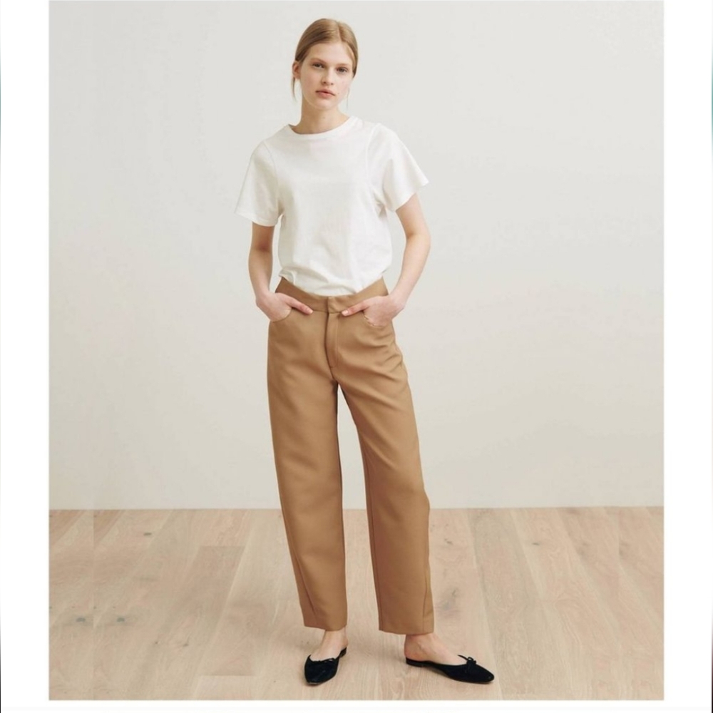 Toteme Novara Trousers 25"  / Size XS / Warm Khaki Straight Leg Crepe